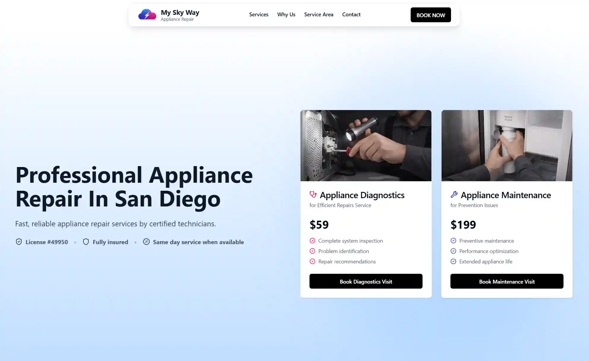 My Sky Way Appliance Repair screenshot 1